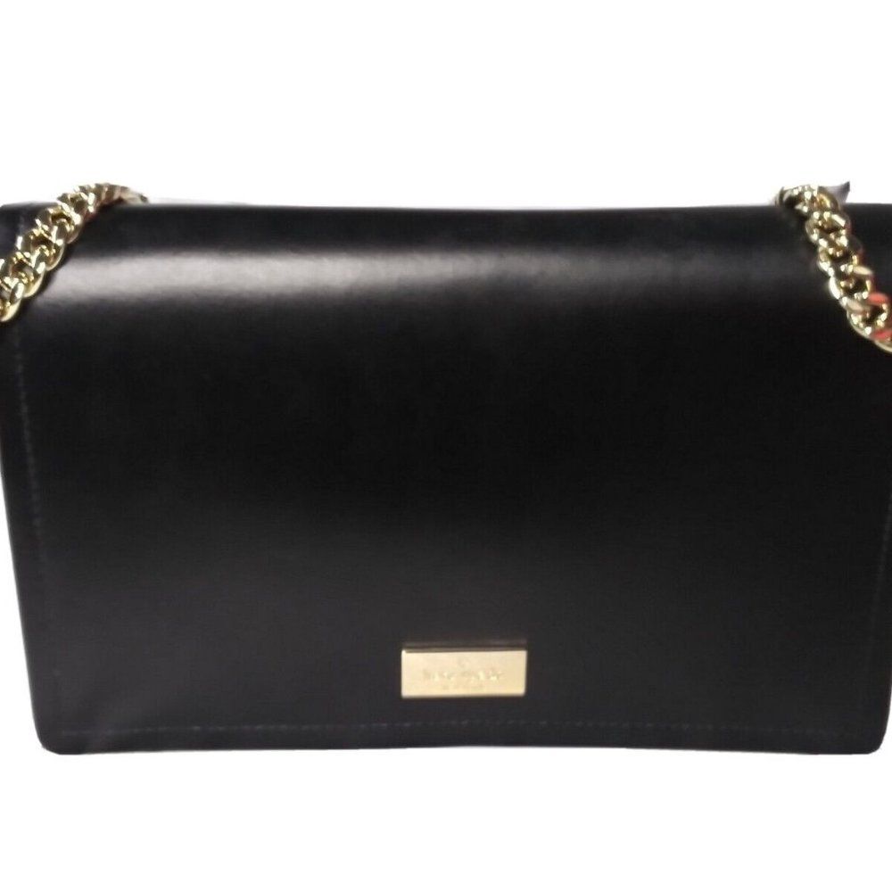 Kate Spade New York Arbour Hill Angelea Black Leather Shoulder Bag Clutc…
